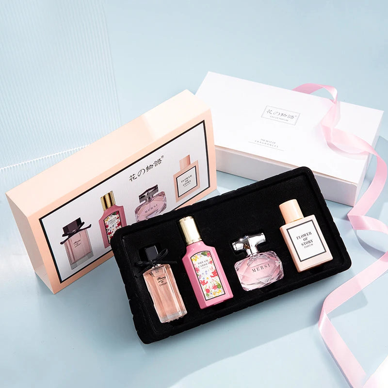 Brand Floral Fragrance Women's Perfume Set Long-lasting Light Fragrance Fresh Charming Kiss Gift Box Flower Of Story Sexy Spray