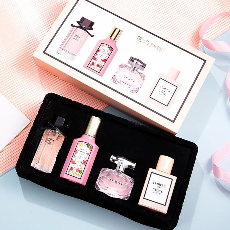 Brand Floral Fragrance Women's Perfume Set Long-lasting Light Fragrance Fresh Charming Kiss Gift Box Flower Of Story Sexy Spray