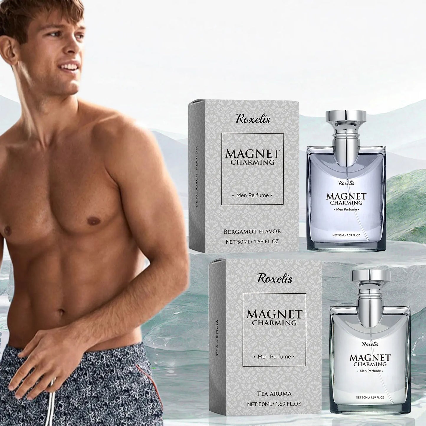 Roxelis 50ml Magnet Charming Men Perfume Tea Scent Bergamot Fragrance Freshing Lasting Glamour Flirting Dating Pheromone Perfume