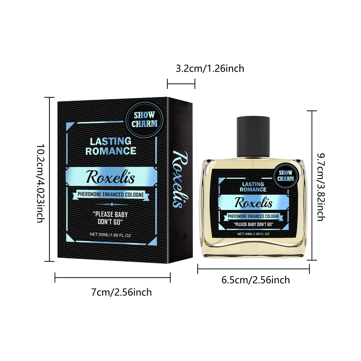 Roxelis 50ml Cologne Pheromone Perfume Bergamot Amber Wood Dating Long Lasting Fragrance Floral Scent Flirting Men Perfume Mist