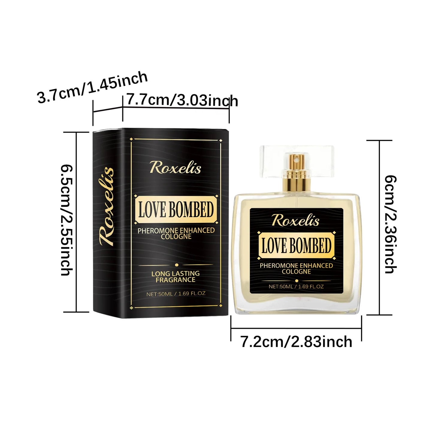 Roxelis 50ml Long Lasting Pheromone Perfume Men Cologne Fragrance Deodorant Mist Glamour Flirting Scent Romantic Dating Perfume