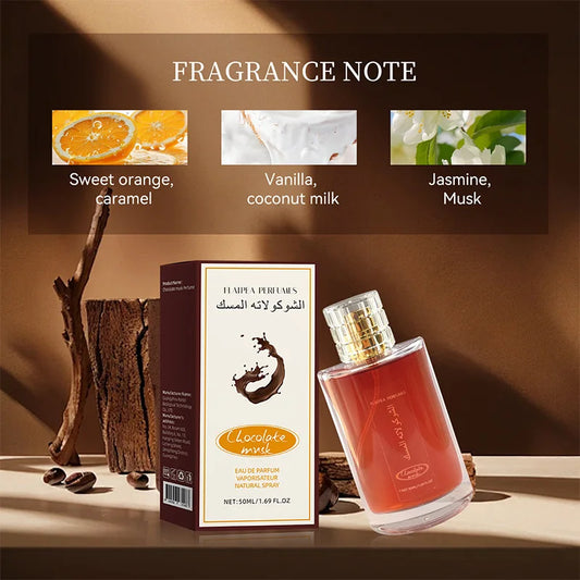 Unisex Eau De Chocolate Musk Parfum High Quality Arabian Perfume Lasting Pheromone Light Vibrant Citrus Irresistible Fragrance