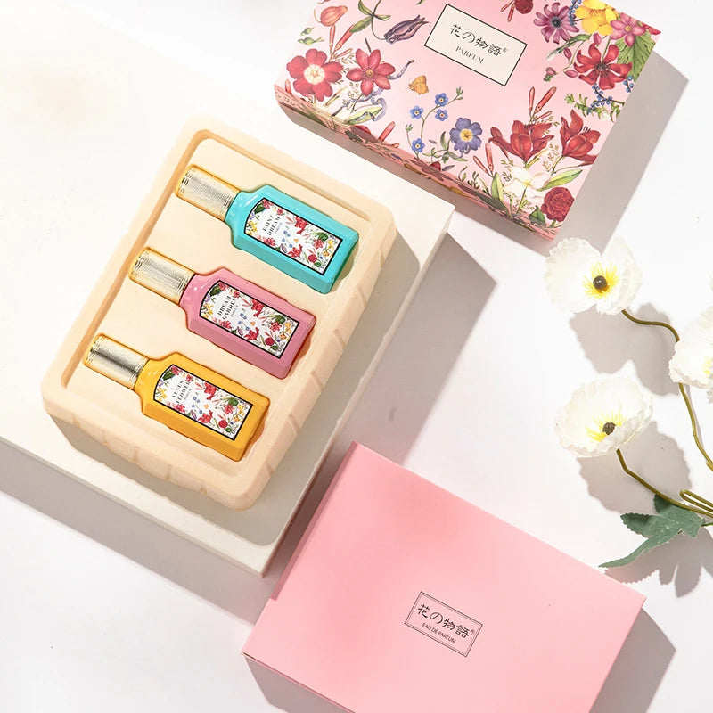 Brand Floral Fragrance Women's Perfume Set Long-lasting Light Fragrance Fresh Charming Kiss Gift Box Flower Of Story Sexy Spray