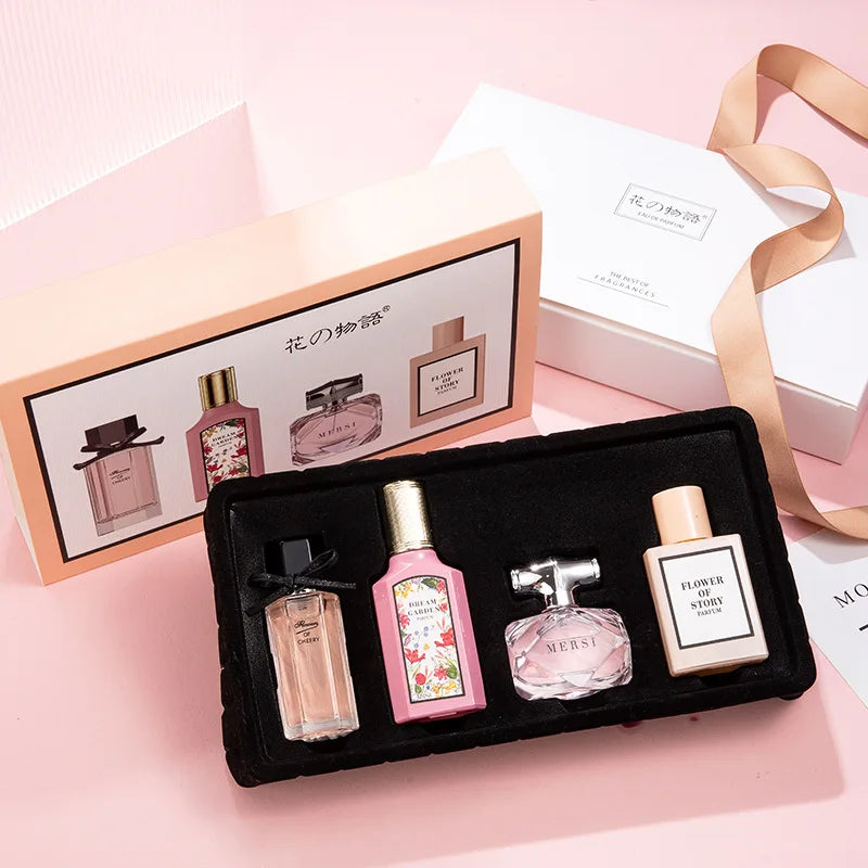 Brand Floral Fragrance Women's Perfume Set Long-lasting Light Fragrance Fresh Charming Kiss Gift Box Flower Of Story Sexy Spray